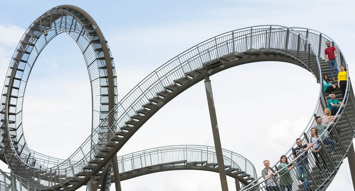 g.a.s.t.-Testzentrum werden | g.a.s.t./Lutz Kampert Auf der Landmarke "Tiger&Turtle" stehen internationale Studierende