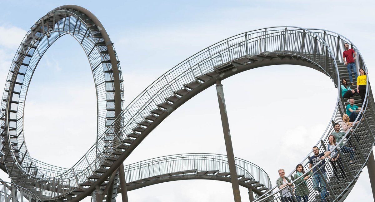 g.a.s.t.-Testzentrum werden | g.a.s.t./Lutz Kampert Auf der Landmarke "Tiger&Turtle" stehen internationale Studierende